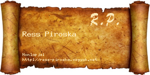 Ress Piroska névjegykártya