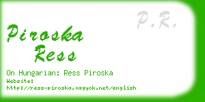 piroska ress business card